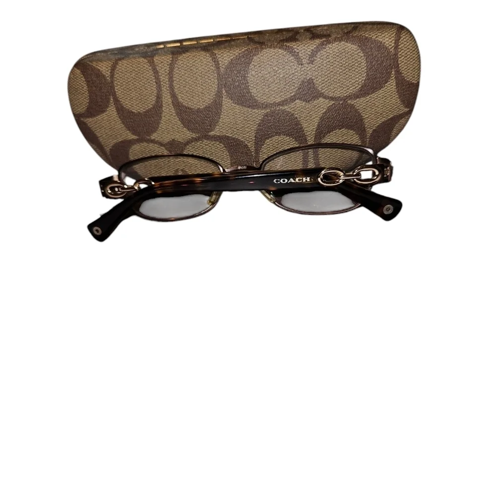 Coach HC 5054 (Faina) Satin Brown Dark Tortoise Gold Sig C Eyelasses Frames